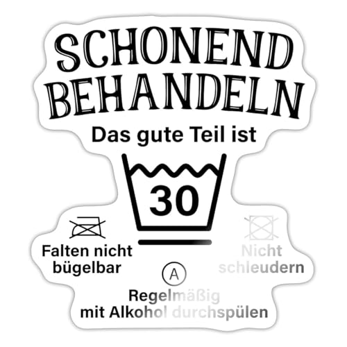 Spreadshirt Schonend Behandeln Geschenk Zum 30. Geburtstag Sticker, max. 10 x 10 cm, 10 x 10 cm, Weiß glänzend von Spreadshirt