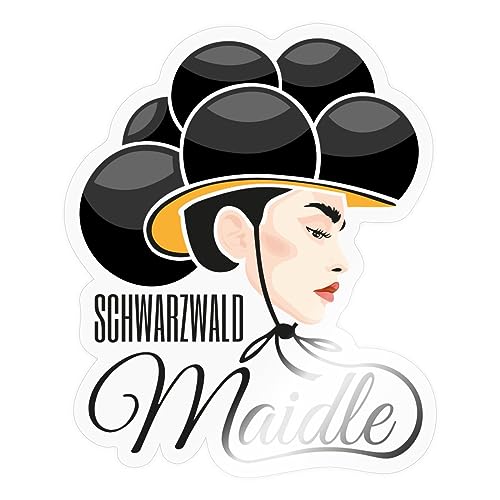 Spreadshirt Schwarzwald Maidle Bollenhut Sticker, max. 10 x 10 cm, 10 x 10 cm, Transparent glänzend von Spreadshirt