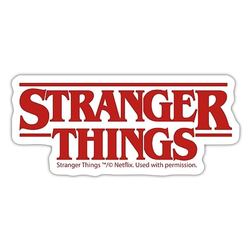 Spreadshirt Stranger Things Rotes Logo Classic Sticker, max. 10 x 10 cm, 10 x 10 cm, Mattweiß von Spreadshirt