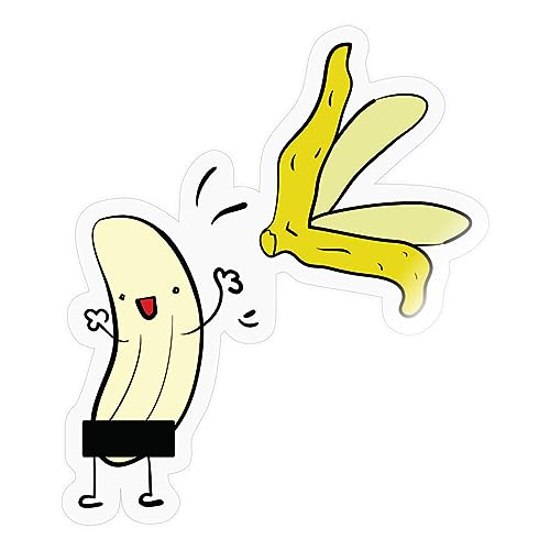 Spreadshirt Striptease Banane Zensurbalken Lustig Sticker, max. 10 x 10 cm, 10 x 10 cm, Transparent glänzend von Spreadshirt