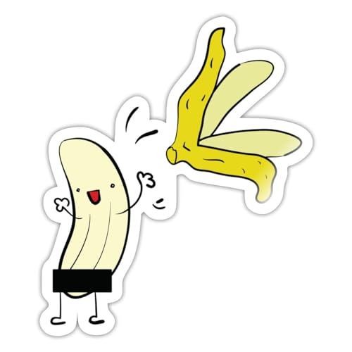 Spreadshirt Striptease Banane Zensurbalken Lustig Sticker, max. 10 x 10 cm, 10 x 10 cm, Weiß glänzend von Spreadshirt