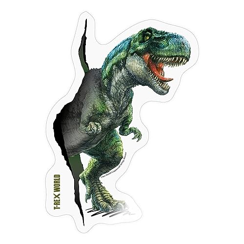 Spreadshirt T-Rex World Durch Die Wand Sticker, max. 10 x 10 cm, 10 x 10 cm, Transparent glänzend von Spreadshirt