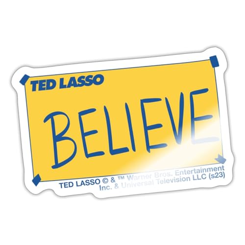 Spreadshirt Ted Lasso Believe Schild Sticker, 10 x 10 cm, Weiß glänzend von Spreadshirt