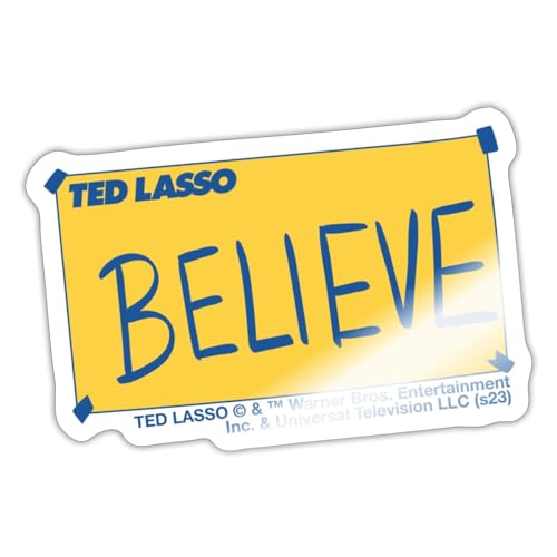 Spreadshirt Ted Lasso Believe Schild Sticker, max. 10 x 10 cm, 10 x 10 cm, Weiß glänzend von Spreadshirt