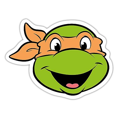 Spreadshirt Teenage Mutant Ninja Turtles Michelangelo Kostüm Sticker, max. 10 x 10 cm, 10 x 10 cm, Mattweiß von Spreadshirt