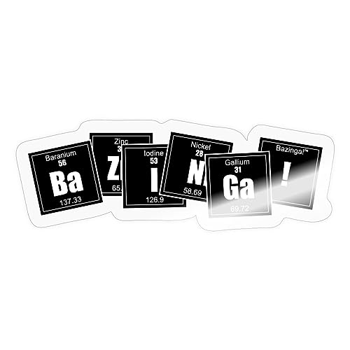 Spreadshirt The Big Bang Theory Bazinga Spruch Sheldon Element Sticker, max. 10 x 10 cm, 10 x 10 cm, Transparent glänzend von Spreadshirt