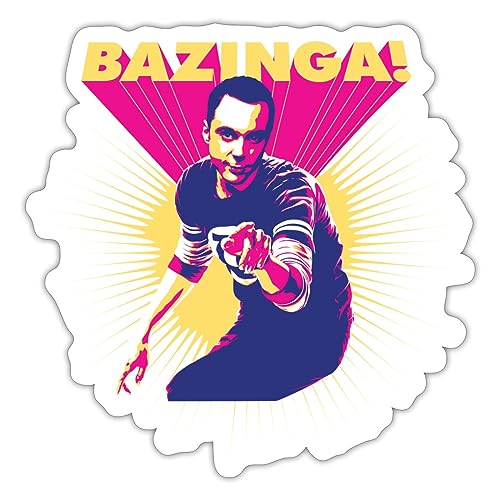 Spreadshirt The Big Bang Theory Sheldon Bazinga Sticker, max. 10 x 10 cm, 10 x 10 cm, Mattweiß von Spreadshirt