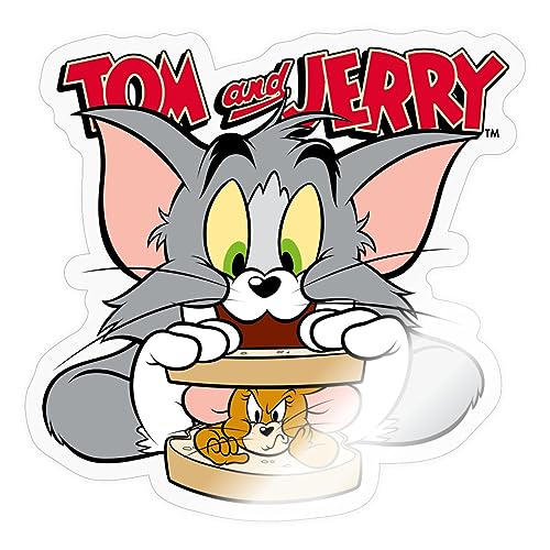 Spreadshirt Tom Und Jerry Maus-Sandwich Sticker, max. 10 x 10 cm, 10 x 10 cm, Transparent glänzend von Spreadshirt