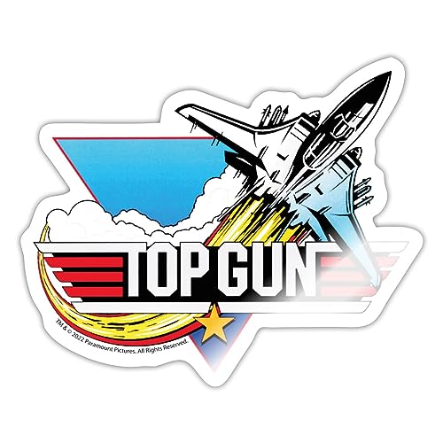 Spreadshirt Top Gun Kampfjet Logo Sticker, 10 x 10 cm, Weiß glänzend von Spreadshirt