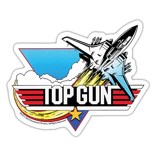 Spreadshirt Top Gun Kampfjet Logo Sticker, max. 10 x 10 cm, 10 x 10 cm, Mattweiß von Spreadshirt