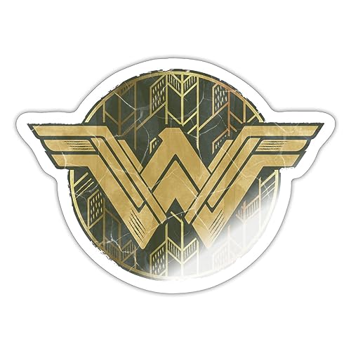 Spreadshirt Warner Bros Wonder Woman Logo Vintage Sticker, max. 10 x 10 cm, 10 x 10 cm, Weiß glänzend von Spreadshirt