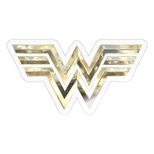 Spreadshirt Wonder Woman 1984 Logo Classic Gold Sticker, max. 10 x 10 cm, 10 x 10 cm, Transparent glänzend von Spreadshirt