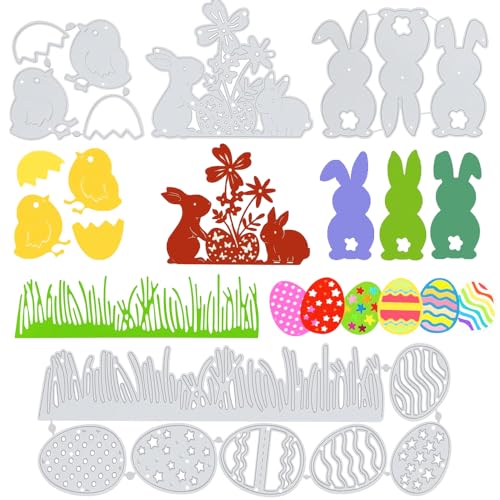 4 Stück Stanzschablone Ostern,Stanzschablonen Schachteln,Schneiden Schablonen Osterhase Ostereier,Ostern Prägeschablonen Stanzformen,Für Papiergestaltung,Kartengestaltung, Scrapbooking Und Vieles Mehr von Sprießen