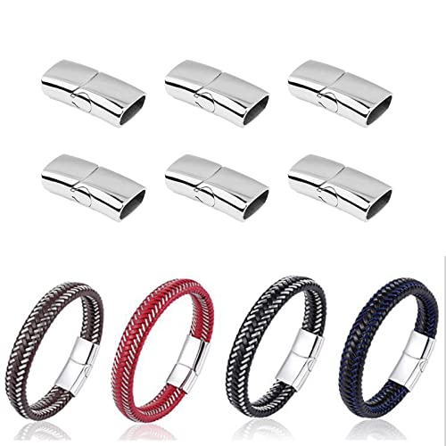 6 pcs Armband Verschlüsse Magnetic,Rechteck Magnetverschluss Edelstahl,Magnetic Matte Armband Verschlüsse,Armband Verschlüsse Silber,23.5X13X8mm,Loch 6x12mm,für Schmuckherstellung von Sprießen