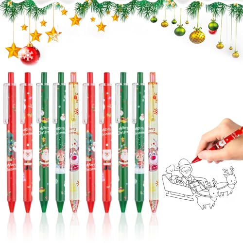 Sprießen 30 Stück Stift Weihnachten Schwarz,Kugelschreiber Weihnachten 0.5mm,Weihnachts Schreibender Druckkugelschreiber Für Studenten,Weihnachtsgeschenke Für Studenten,Mitschüler,Kinder Und Kollegen von Sprießen