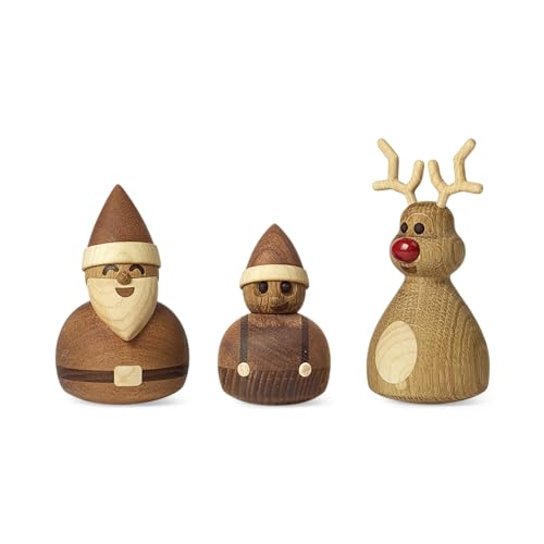 Spring Copenhagen Santa - Weihnachtsmann Holzfigur | Holzfigur | 6 x 10 cm | Weihnachtsdekoration | Holz (FSC-Mahagoni, Ahorn, Thermoesche, Eichen) | Designer Kollektion | Design von Thor Høy von Spring Copenhagen