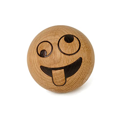 Spring Copenhagen Silly - Holz-Emoji-Kugel | Holzfigur | Durchmesser 7 cm | Heimdekoration | Kinderzimmer-Schmuck | Holz (FSC-Eiche) | Spring Emotions Kollektion | Design von mencke&vagnby von Spring Copenhagen