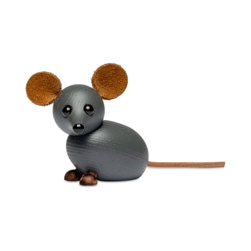 Spring Copenhagen The House Mouse - Niedliche Holzmaus | Holzfigur | 4.5 x 5.8 x 5.5 cm | Wohn- und Schlafzimmer-Schmuck | Holz (FSC-Eiche) | Holzfigurinen Kollektion | Design von Chresten Sommer von Spring Copenhagen