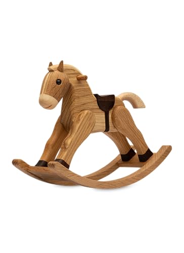 Spring Copenhagen The Rocking Horse - Charmantes kleines Schaukelpferd | Holzfigur | 7 x 19 x 14 cm | Kinderzimmer-Dekoration | Holz (FSC-Eiche) | Designer Kollektion | Design von Chresten Sommer von Spring Copenhagen