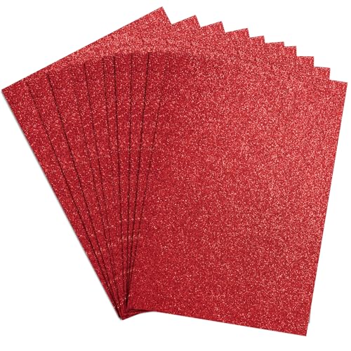 Springboard 10932 Glitzerkarton, A4, Packung mit 10 Bögen, Rot von Springboard