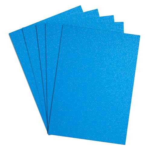 Springboard 10951 Glitzerkarton, A4, Packung mit 5 Bögen, fluoreszierendes Blau von Springboard