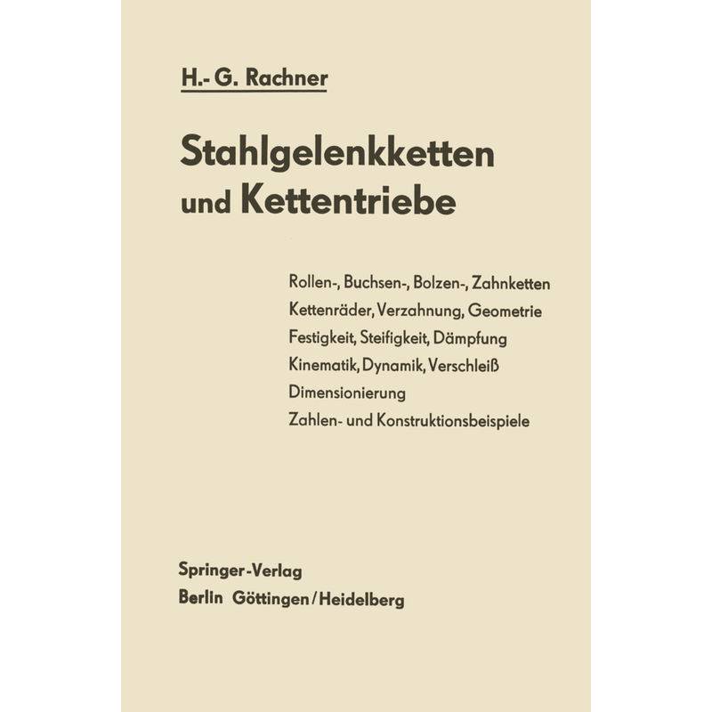 Stahlgelenkketten Und Kettentriebe - Hans-Günther Rachner, Kartoniert (TB) von Springer