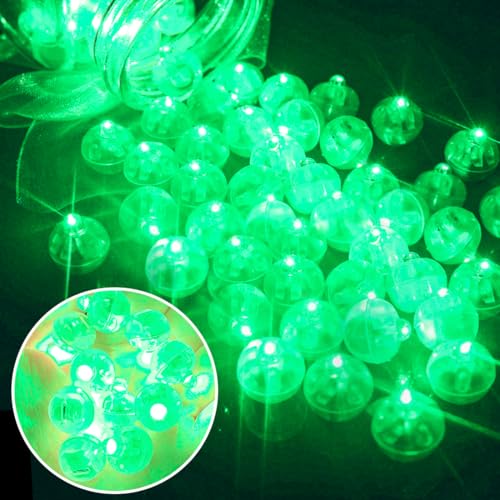 100 Stück LED Ballons Lichter, Mini LED Grün Lichter Luftballon, Led Luftballoon Party Licht, Runde Ballon Licht, Leuchtende Luftballon für Geburtstag Hochzeit Weihnachten Neujahr Karneval Dekor von Sprinlot