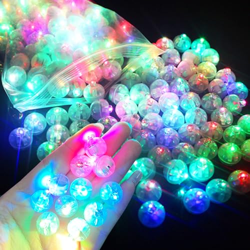 100 Stück LED Ballons Lichter, Mini LED Lichter Luftballons, Led Luftballoon Party Bunt Licht, Runde Ballon Licht, Leuchtende Luftballons für Geburtstag Hochzeit Weihnachten Karneval Neujahr Dekor von Sprinlot