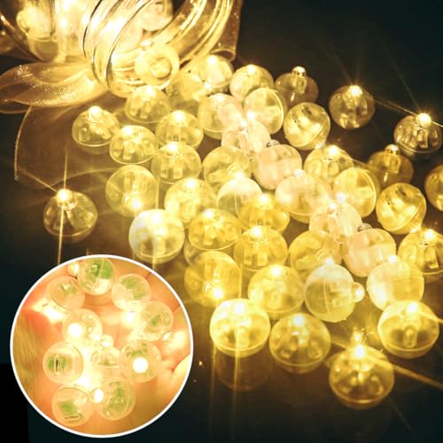 100 Stück LED Ballons Lichter, Mini LED Warm Weiß Lichter Luftballon, Led Luftballoon Party Licht, Runde Ballon Licht, Leuchtende Luftballon für Geburtstag Hochzeit Weihnachten Neujahr Karneval Dekor von Sprinlot