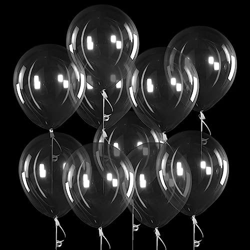 100 Stück Luftballons Transparente, 12 Zoll Transparente Latex Ballons, Durchsichtige Helium Ballon, Partyballon Dekorationen für Geburtstag Babyparties Hochzeit Valentinstag Graduierung Kommunion von Sprinlot