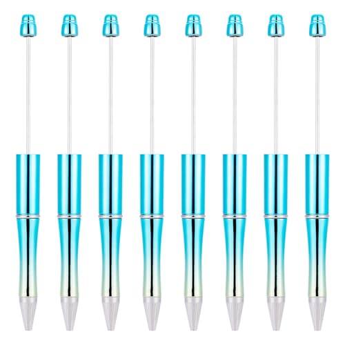 Spritewelry 10-teiliges Kunststoff-Kugelschreiber-Set, Kugelschreiber, Schaft, Farbverlauf, Tintenroller für DIY, personalisierter Stift, Büro, Schulbedarf, Dunkelblau von Spritewelry