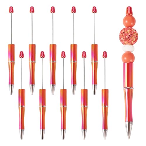 Spritewelry 10-teiliges Kunststoff-Kugelschreiber-Set, Kugelschreiber, Schaft, Farbverlauf, Tintenroller für DIY, personalisierter Stift, Büro, Schulbedarf, Tomate von Spritewelry