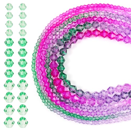 Spritewelry 12 Stränge Doppelkegel Kristallperlen, Farbverlauf, facettierte Glasperlen, lose Abstandshalter für DIY, Handwerk, Armband, Halskette, Schmuckherstellung von Spritewelry