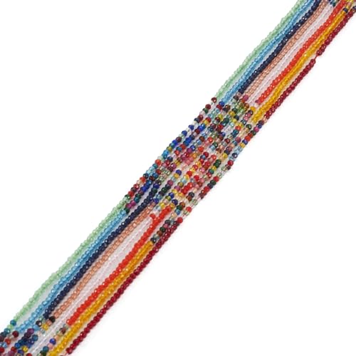 Spritewelry Facettierte Glasperlen, 2 mm, runde Kristallglasperlen, lose Abstandshalter für Armbänder, Halsketten, Ohrringe, Schmuckherstellung, 1600 Stück/8 Stränge von Spritewelry