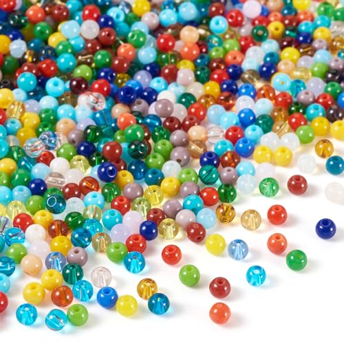 Spritewelry Glasperlen für Armbänder, 4,5 mm, undurchsichtig, bunt, rund, Mini-Abstandshalter, für Schmuckherstellung, Ohrringe, Halsketten, Bastelarbeiten, 100 g von Spritewelry