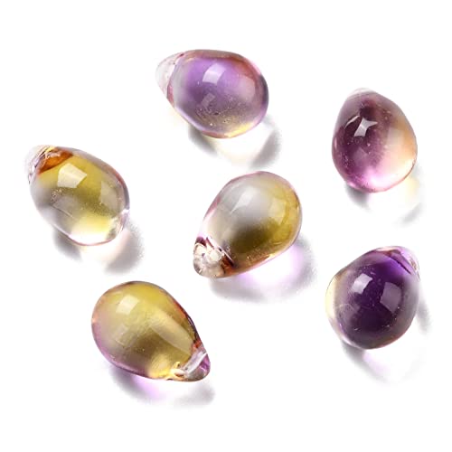 Spritewelry Glasperlen in Tropfenform, galvanisiert, Violett, halb gebohrt, für Schmuck, DIY, Basteln, 14 x 10 mm, Loch: 1,2 mm, 200 Stück von Spritewelry