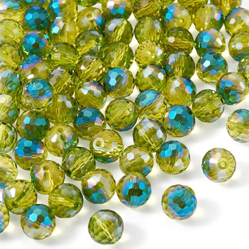 Spritewelry Grüne Glasperlen zur Schmuckherstellung, runde facettierte Kristallperlen, 10 mm, AB-Farbe, blau beschichtete Glasperlen, Großpackung für Halsketten, Armbänder, 80 Stück Spritewelry Grüne Glasperlen zur Schmuckherstellung, runde facettierte Kristallperlen, 10 mm, AB-Farbe, blau beschichtete Glasperlen, Großpackung für Halsketten, Armbänder, 80 Stück von Spritewelry