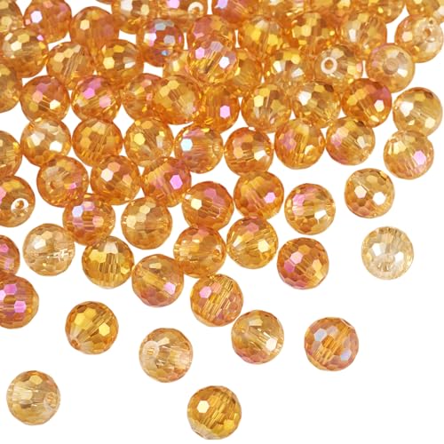 Spritewelry Kristallglasperlen für die Schmuckherstellung, orange, rund, facettiert, 10 mm, transparent, AB-farbig, beschichtete Glasperlen, Großpackung für Halsketten, Armbänder, 80 Stück Spritewelry Kristallglasperlen für die Schmuckherstellung, orange, rund, facettiert, 10 mm, transparent, AB-farbig, beschichtete Glasperlen, Großpackung für Halsketten, Armbänder, 80 Stück von Spritewelry
