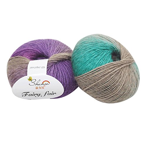 Spritumn 1 Stk. 50 g grober handgeflochtener Strickgarn Regenbogen Farbig Faden Wolle Mischung, perfekt für alle kleinen Häkel- und Strickarbeiten, a, Free Size von Spritumn