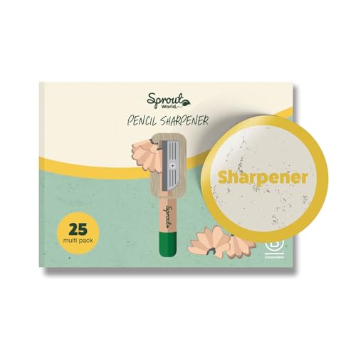 SproutWorld Pencil Sharpeners | Zertifiziertes Holz | 25er Pack von Sprout