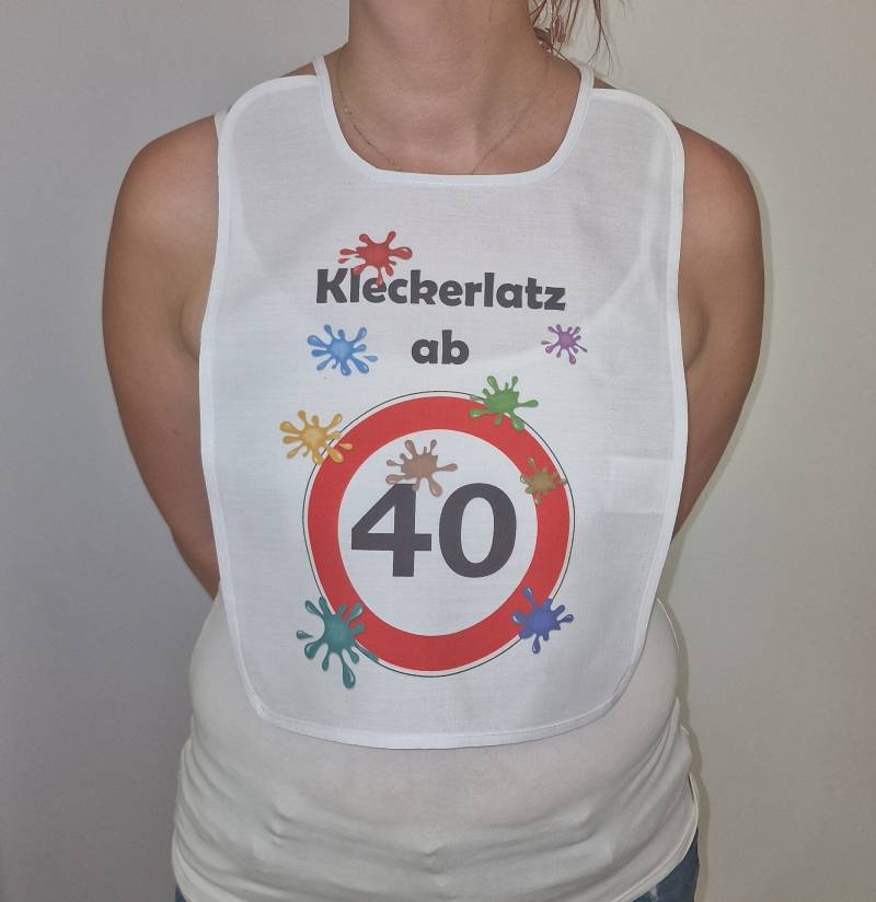 Kleckerlatz Ab 40 Scherz-Latz Erwachsene Senioren Schlabberlatz Lätzchen Barterl Hangerl Pichel Schlabberlätzchen von Spruchdruck