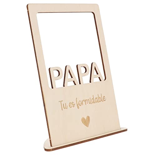 Spruchreif Artikelname Bilderrahmen aus Holz | Bilderrahmen Natur | Bilderrahmen mit Gravur | Geschenk Papa Gravur | Geschenk für Papa | Vatertag | Bester Papa | Geschenk Vater von Spruchreif