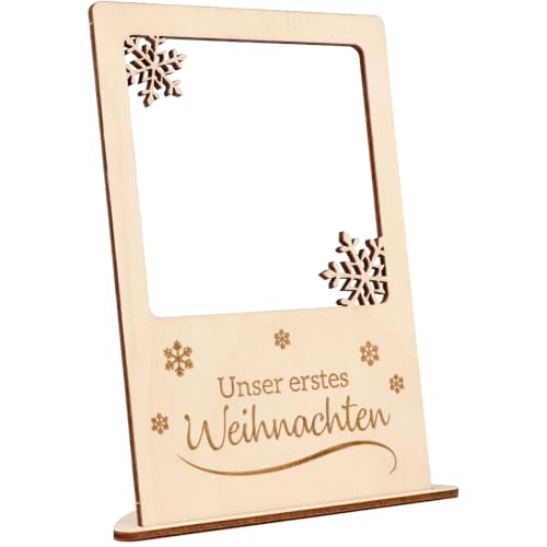 Spruchreif | Holz - Bilderrahmen mit Gravur | Geschenk Enkel | Weihnachten |Geschenk für Großeltern | Erstes Weihnachten von Spruchreif