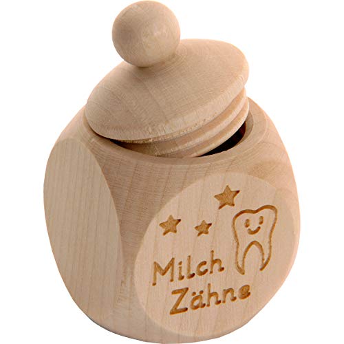 Spruchreif | Milchzahndose aus Holz mit Schraubdeckel und Gravur | Kinder Zahndose für Milchzähne zur Aufbewahrung | Niedliche Zahnbox perfekt als kleines Geschenk · Zahnfee von Spruchreif