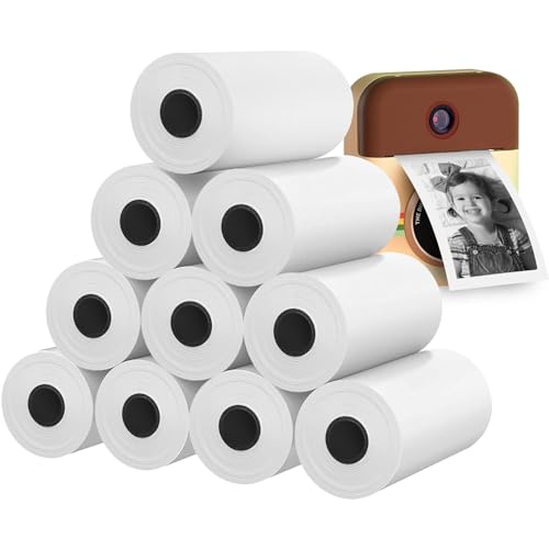 10 Rollen Kinderkamera Sofortbildkamera Papier 57mm Kinderkamera Druckpapier Nachfülldruckpapier Fotopapier Kompatibel mit den meisten Kinder-Sofortbildkameras von Spurleh