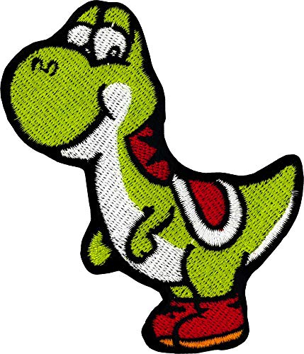 Bestickter Aufnäher zum Aufbügeln, Motiv: Videospielfigur Dinosaurier – Yoshi von Square Deal Recordings & Supplies