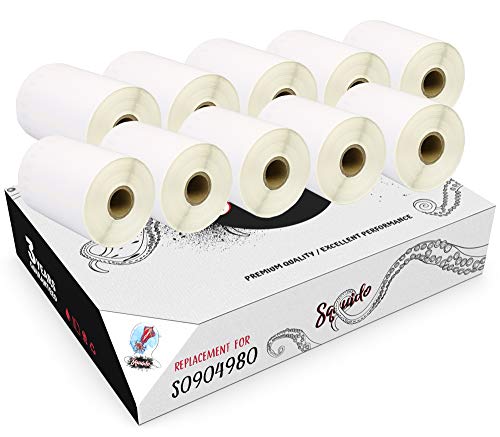 Squuido 10 rollen S0904980 Etiketten kompatibel mit Dymo LabelWriter 4XL | 104mm x 159mm | 220 Etiketten pro Rolle von Squuido