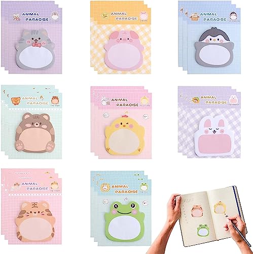 24 Stück Mini Haftnotizen Set, Tiere Haftnotizen, Mini Haftnotizen Sticky Notes, Selbstklebende Notizzettel Klebezettel, für Schule, Büro Memo, Schüler Kindergeschenke, Party Taschen Füller von Srcasy