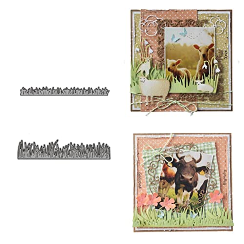 Sredwtk 2 Set Gras Stanzschablonen Frühling Cutting Dies Prägeschablonen Stanzformen Schablonen Für Scrapbooking, Fotopapier 3D Karten Handwerk Prägen DIY Herstellung Geschen von Sredwtk