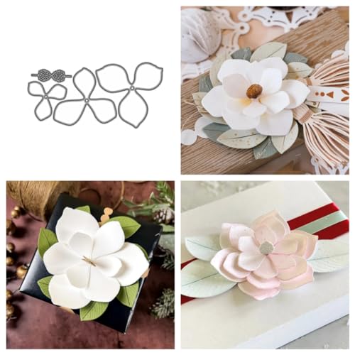 Sredwtk Blumen 3D Stanzschablonen Geburtstag Weihnachten Metall Prägeschablonen Stanzformen Schneiden für DIY Karte Sammelalbum Scrapbooking Fotoalbum Deko Cutting Dies von Sredwtk